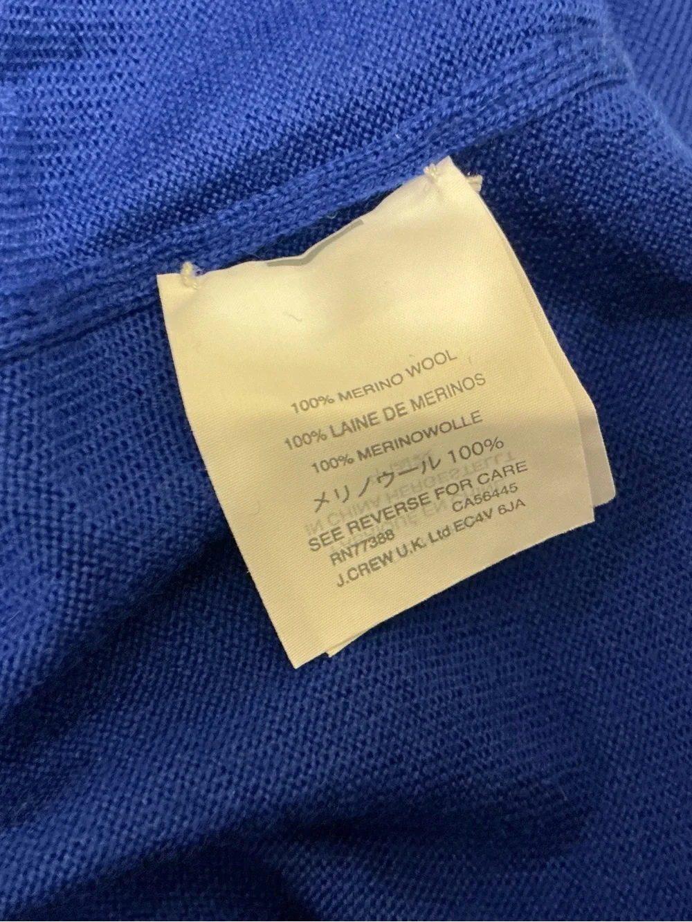 J. Crew Blue 100% merino wool Knit Crewneck Sweater size XL